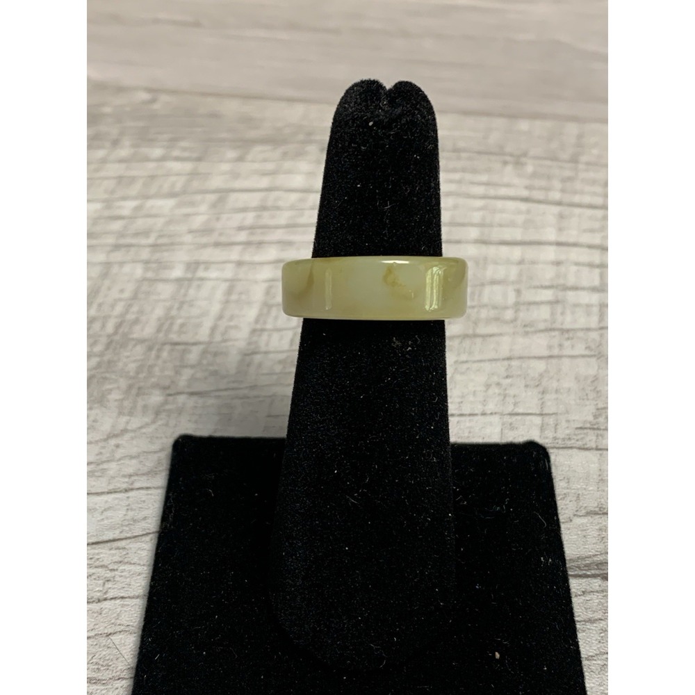 Colorful Acrylic Ring - Transparent Resin Wide Band Round Ring Cream